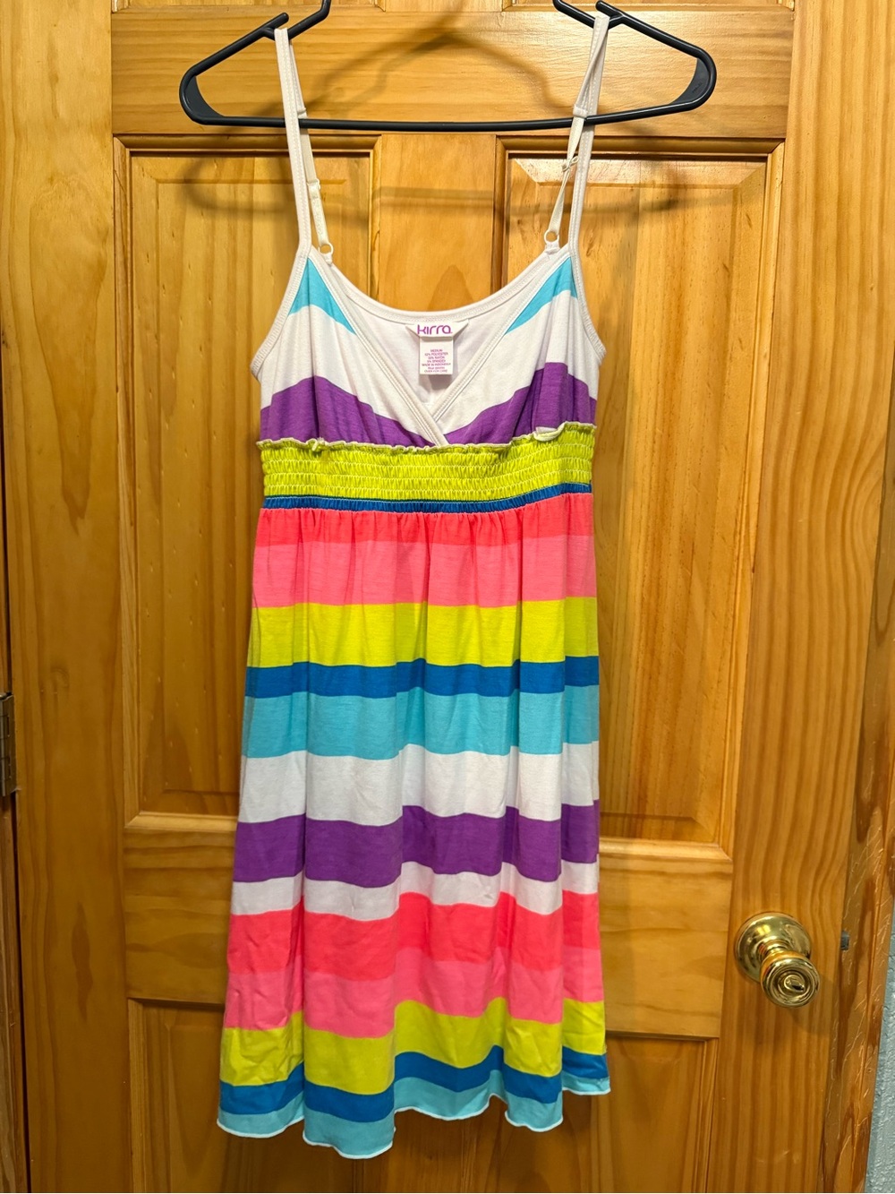 Kirra VTG Multicolor Striped Summer Dress - Bright Stripes juniors M